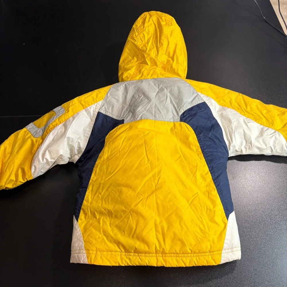 London fog vintage ski jacket yellow 2 in 1 fleece sweater size 4‎ S Waterproof